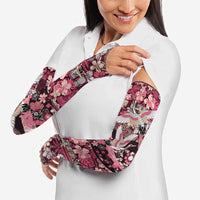 Japanese Hawaiian Crane Arm Sleeves Soft Pink Tapa Patchwork Pattern LT9 - Polynesian Pride