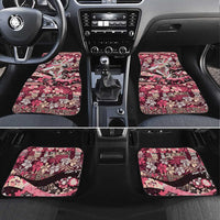Japanese Hawaiian Crane Car Mats Soft Pink Tapa Patchwork Pattern LT9 Set 4pcs Pink - Polynesian Pride