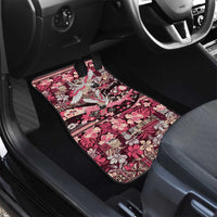 Japanese Hawaiian Crane Car Mats Soft Pink Tapa Patchwork Pattern LT9 - Polynesian Pride