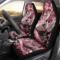 Japanese Hawaiian Crane Car Seat Cover Soft Pink Tapa Patchwork Pattern LT9 - Polynesian Pride