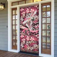Japanese Hawaiian Crane Door Cover Soft Pink Tapa Patchwork Pattern LT9 - Polynesian Pride