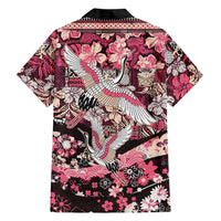 Japanese Hawaiian Crane Family Matching Summer Maxi Dress and Hawaiian Shirt Soft Pink Tapa Patchwork Pattern LT9 - Polynesian Pride