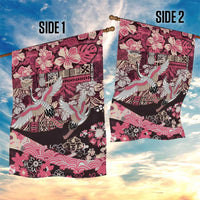 Japanese Hawaiian Crane Garden Flag Soft Pink Tapa Patchwork Pattern LT9 - Polynesian Pride