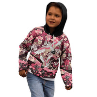 Japanese Hawaiian Crane Kid Hoodie Soft Pink Tapa Patchwork Pattern LT9 - Polynesian Pride