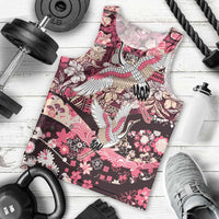 Japanese Hawaiian Crane Men Tank Top Soft Pink Tapa Patchwork Pattern LT9 - Polynesian Pride