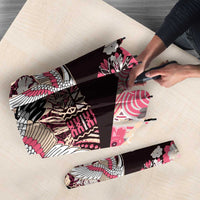 Japanese Hawaiian Crane Umbrella Soft Pink Tapa Patchwork Pattern LT9 - Polynesian Pride