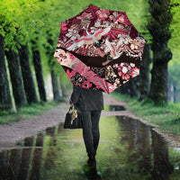 Japanese Hawaiian Crane Umbrella Soft Pink Tapa Patchwork Pattern LT9 - Polynesian Pride