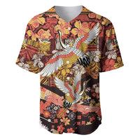 Japanese Hawaiian Crane Baseball Jersey Yellow Ochre Tapa Patchwork Pattern LT9 Yellow - Polynesian Pride