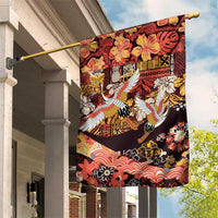 Japanese Hawaiian Crane Garden Flag Yellow Ochre Tapa Patchwork Pattern LT9 House Flag Yellow - Polynesian Pride