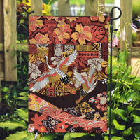 Japanese Hawaiian Crane Garden Flag Yellow Ochre Tapa Patchwork Pattern LT9 Garden Flag Yellow - Polynesian Pride