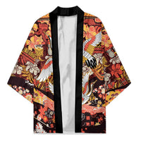 Japanese Hawaiian Crane Kimono Yellow Ochre Tapa Patchwork Pattern