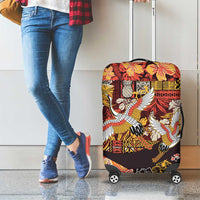 Japanese Hawaiian Crane Luggage Cover Yellow Ochre Tapa Patchwork Pattern LT9 - Polynesian Pride