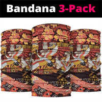Japanese Hawaiian Crane Neck Gaiter Yellow Ochre Tapa Patchwork Pattern LT9 package One Size: 25*50cm Yellow - Polynesian Pride