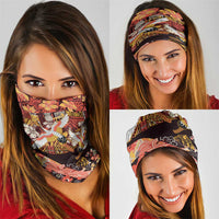Japanese Hawaiian Crane Neck Gaiter Yellow Ochre Tapa Patchwork Pattern LT9 - Polynesian Pride