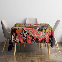Japanese Hawaiian Crane Tablecloth Yellow Ochre Tapa Patchwork Pattern LT9 - Polynesian Pride