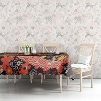 Japanese Hawaiian Crane Tablecloth Yellow Ochre Tapa Patchwork Pattern LT9 - Polynesian Pride