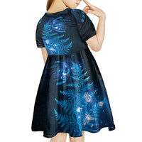 New Zealand Matariki Kid Short Sleeve Dress Blue Milky Way Stars Night Sky