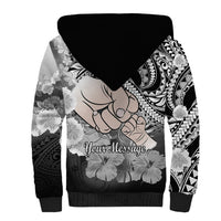 Personalised Polynesian Pride Happy Father Day Sherpa Hoodie I Love You Dad - Polynesian Tribal Black LT9 - Polynesian Pride