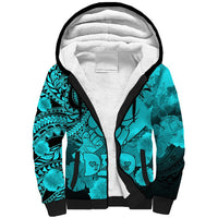 Polynesian Pride Happy Father Day Sherpa Hoodie I Love You Dad - Polynesian Tribal Aqua LT9 Unisex Aqua - Polynesian Pride