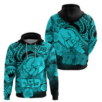 Custom Polynesian Pride Happy Father Day Hoodie I Love You Dad Polynesian Tribal Aqua LT9 - Polynesian Pride