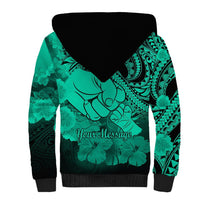 Personalised Polynesian Pride Happy Father Day Sherpa Hoodie I Love You Dad - Polynesian Tribal Green LT9 - Polynesian Pride