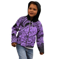 Personalised Polynesian Pride Happy Father Day Kid Hoodie I Love You Dad - Polynesian Tribal Purple LT9 - Polynesian Pride