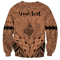 Personalised Polynesian Father's Day Gift For Dad Sweatshirt Super Father In The World - Nude Polynesian Pattern LT9 - Polynesian Pride