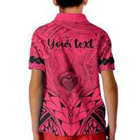 Personalised Polynesian Father's Day Gift For Dad Kid Polo Shirt Super Father In The World - Pink Polynesian Pattern LT9 - Polynesian Pride