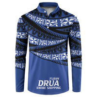 Fiji Rugby Pacific Custom Button Sweatshirt Pasifika Tapa Pattern