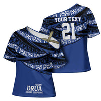 Fiji Rugby Pacific Custom Cross Shoulder Shirt Pasifika Tapa Pattern - Polynesian Pride