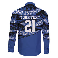Fiji Rugby Pacific Custom Family Matching Long Sleeve Bodycon Dress and Hawaiian Shirt Pasifika Tapa Pattern