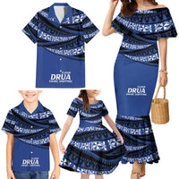 Fiji Rugby Pacific Custom Family Matching Mermaid Dress and Hawaiian Shirt Pasifika Tapa Pattern