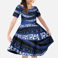 Fiji Rugby Pacific Custom Family Matching Short Sleeve Bodycon Dress and Hawaiian Shirt Pasifika Tapa Pattern