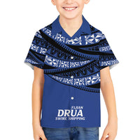 Fiji Rugby Pacific Custom Family Matching Summer Maxi Dress and Hawaiian Shirt Pasifika Tapa Pattern