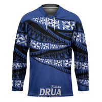 Fiji Rugby Pacific Custom Hockey Jersey Pasifika Tapa Pattern LT9 Unisex Blue - Polynesian Pride