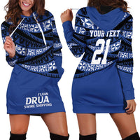 Fiji Rugby Pacific Custom Hoodie Dress Pasifika Tapa Pattern
