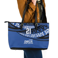 Fiji Rugby Pacific Custom Leather Tote Bag Pasifika Tapa Pattern