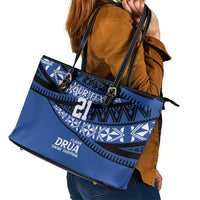 Fiji Rugby Pacific Custom Leather Tote Bag Pasifika Tapa Pattern