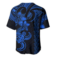 Hawaiian Tribal Baseball Jersey Polynesian Kakau Turtle - Blue LT9 - Polynesian Pride