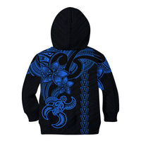 Hawaiian Tribal Kid Hoodie Polynesian Kakau Turtle - Blue LT9 - Polynesian Pride