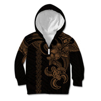 Hawaiian Tribal Kid Hoodie Polynesian Kakau Turtle - Gold LT9 - Polynesian Pride