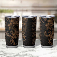 Gold Hawaiian Kakau Turtle Tumbler Cup Polynesian Tribal