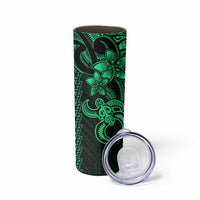 Green Hawaiian Kakau Turtle Skinny Tumbler Polynesian Tribal