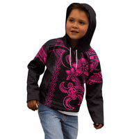 Hawaiian Tribal Kid Hoodie Polynesian Kakau Turtle - Pink LT9 - Polynesian Pride