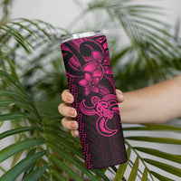 Pink Hawaiian Kakau Turtle Skinny Tumbler Polynesian Tribal