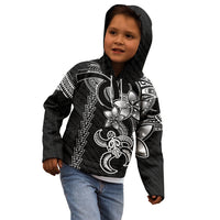 Hawaiian Tribal Kid Hoodie Polynesian Kakau Turtle - White LT9 - Polynesian Pride
