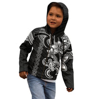 Hawaiian Tribal Kid Hoodie Polynesian Kakau Turtle - White LT9 - Polynesian Pride