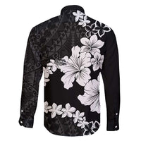 American Samoa Lotu Tamaiti Family Matching Tank Maxi Dress and Hawaiian Shirt White Sunday Plumeria Black Vibe