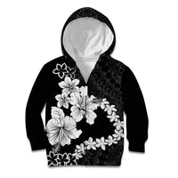 American Samoa Lotu Tamaiti Kid Hoodie White Sunday Plumeria Black Vibe LT9 Zip Hoodie Black - Polynesian Pride