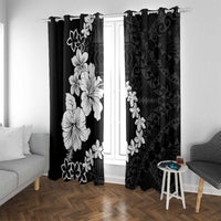 American Samoa Lotu Tamaiti Window Curtain White Sunday Plumeria Black Vibe